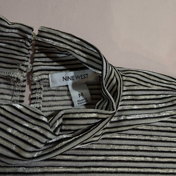 Nine West Black and Silver Striped Turtleneck - Picture 7 of 8